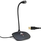 KLIM Talk USB - Standmikrofon PC und Mac - Kompatibel mit jedem Computer - Professionelles USB Mikrofon- High Definition Audio USB Microphone 2024 - Schwarz